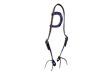 Oiled One Ear Purple Laced Head Stall